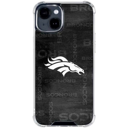 NFL Denver Broncos Black & White iPhone 15 Clear Case