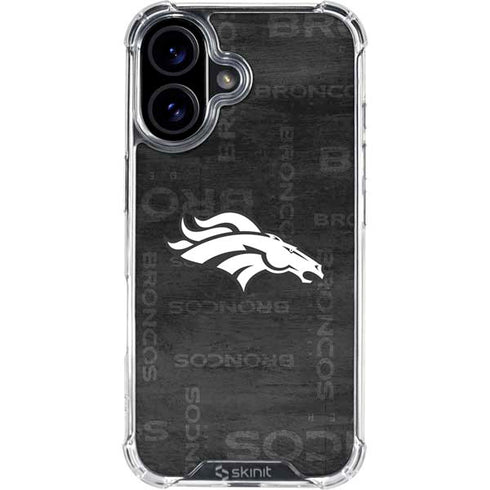 NFL Denver Broncos Black & White iPhone 16 Clear Case