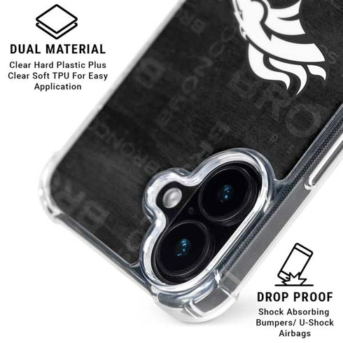 NFL Denver Broncos Black & White iPhone 16 Clear Case