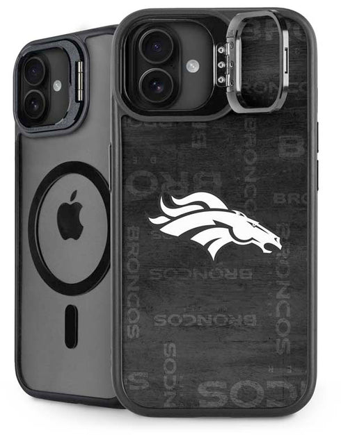 NFL Denver Broncos Black & White iPhone 16 Kickstand Case