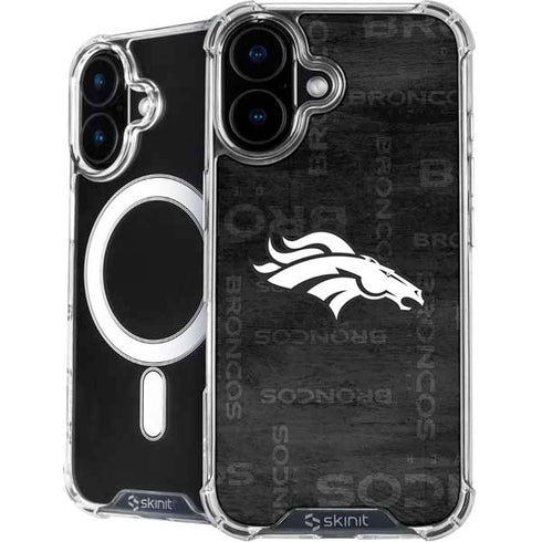 NFL Denver Broncos Black & White iPhone 16 MagSafe Case
