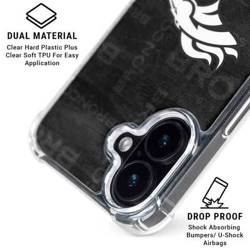NFL Denver Broncos Black & White iPhone 16 Plus Clear Case