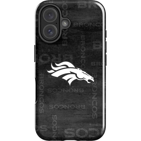 NFL Denver Broncos Black & White iPhone 16 Plus Impact Case