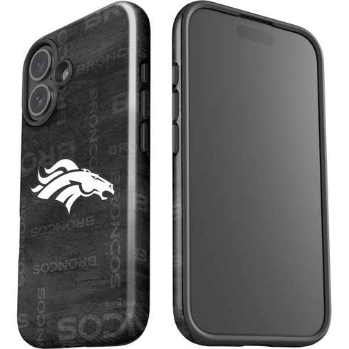 NFL Denver Broncos Black & White iPhone 16 Plus Impact Case