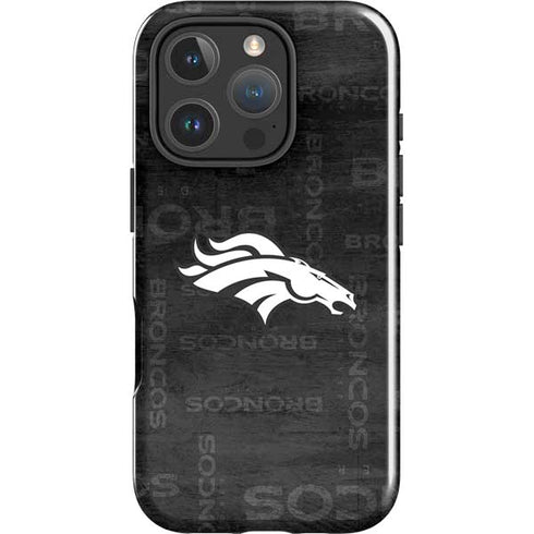 NFL Denver Broncos Black & White iPhone 16 Pro Impact Case