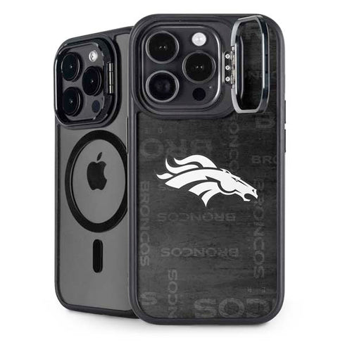 NFL Denver Broncos Black & White iPhone 16 Pro Max Kickstand Case