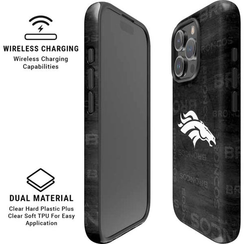 NFL Denver Broncos Black & White iPhone 16 Pro Max Magsafe Impact Case
