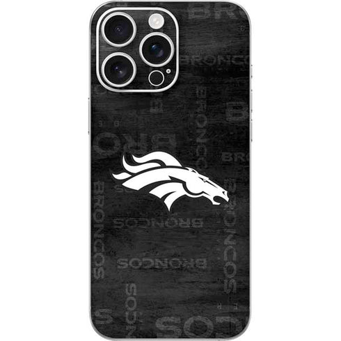 NFL Denver Broncos Black & White iPhone 16 Pro Max Skin