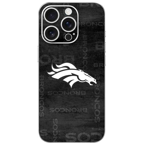 NFL Denver Broncos Black & White iPhone 16 Pro Skin