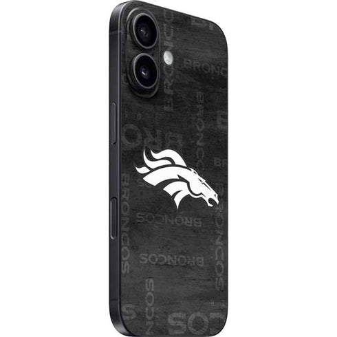 NFL Denver Broncos Black & White iPhone 16 Skin