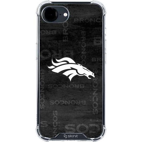 NFL Denver Broncos Black & White iPhone 16e Clear Case