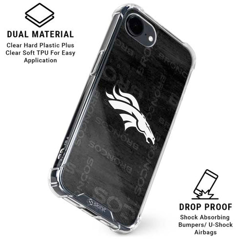 NFL Denver Broncos Black & White iPhone 16e Clear Case