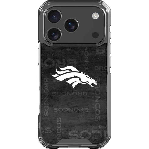 NFL Denver Broncos Black & White iPhone 17 Pro Clear Case