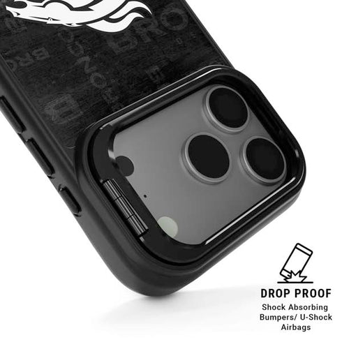 NFL Denver Broncos Black & White iPhone 17 Pro Kickstand Case