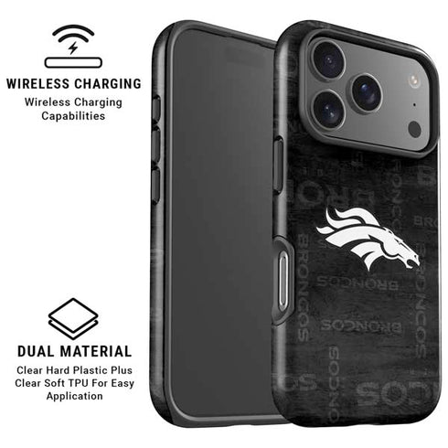NFL Denver Broncos Black & White iPhone 17 Pro Magsafe Impact Case