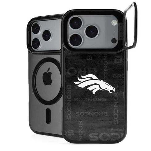 NFL Denver Broncos Black & White iPhone 17 Pro Max Kickstand Case