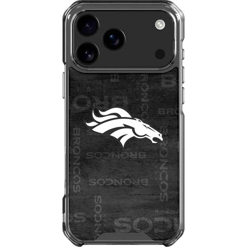 NFL Denver Broncos Black & White iPhone 18 Pro Max Clear Case