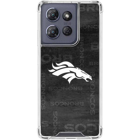 NFL Denver Broncos Black & White Moto G 5G (2025) Clear Case