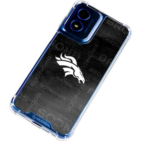 NFL Denver Broncos Black & White Moto G 5G (2024) Clear Case