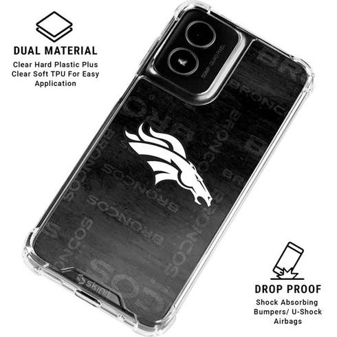 NFL Denver Broncos Black & White Moto G Power 5G (2024) Clear Case