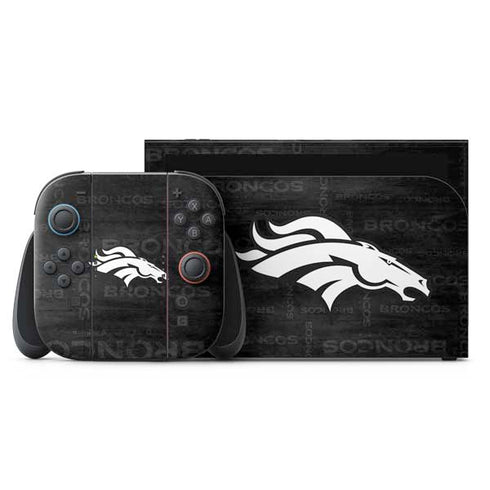 NFL Denver Broncos Black & White Nintendo Switch 2 (2025) with Joy-Con Skin