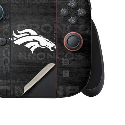 NFL Denver Broncos Black & White Nintendo Switch 2 (2025) Joy-Con Controller Skin