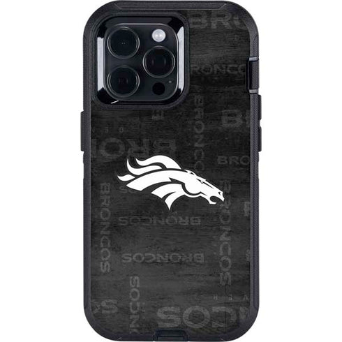 NFL Denver Broncos Black & White Otterbox Defender iPhone Skin