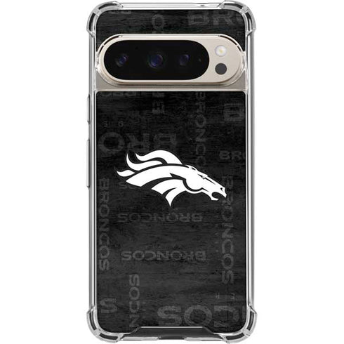 NFL Denver Broncos Black & White Pixel 9/9 Pro Clear Case