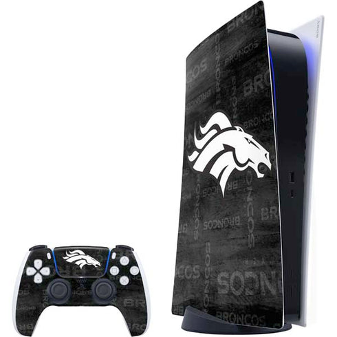 NFL Denver Broncos Black & White PlayStation PS5 Skins