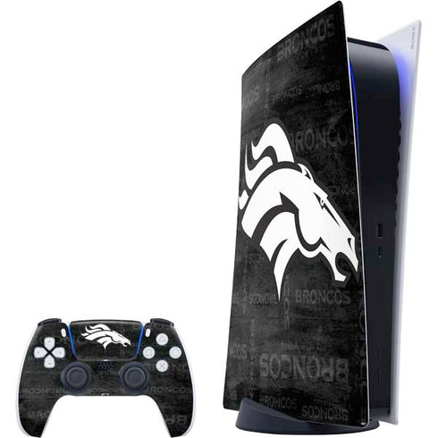 NFL Denver Broncos Black & White PlayStation PS5 Skins