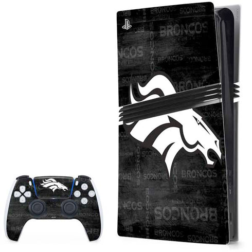 NFL Denver Broncos Black & White PlayStation PS5 Skins