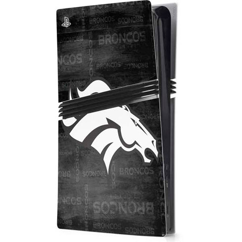 NFL Denver Broncos Black & White PS5 Pro Console Skin