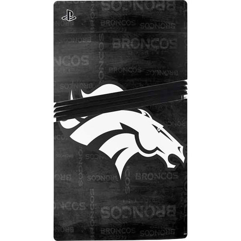 NFL Denver Broncos Black & White PS5 Pro Console Skin