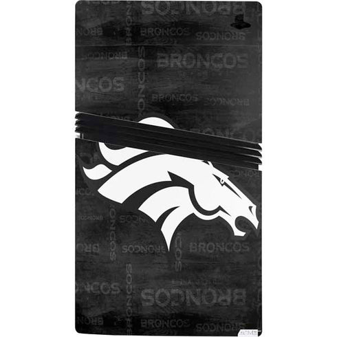 NFL Denver Broncos Black & White PS5 Pro Console Skin