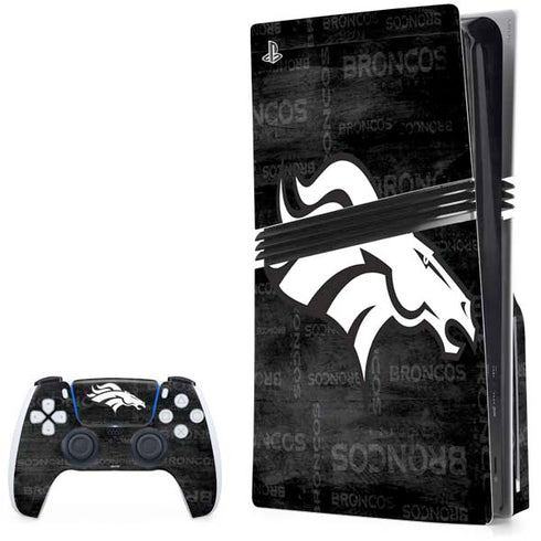NFL Denver Broncos Black & White PlayStation PS5 Skins