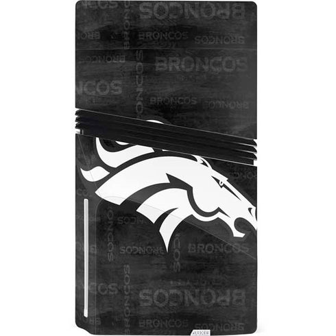 NFL Denver Broncos Black & White PS5 Pro Disk Console Skin