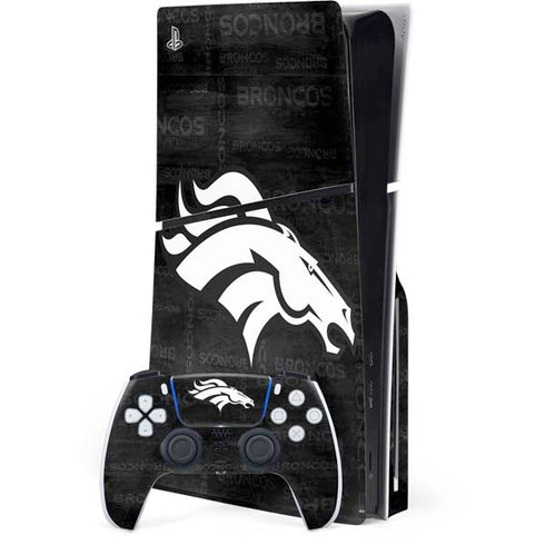 NFL Denver Broncos Black & White PlayStation PS5 Skins