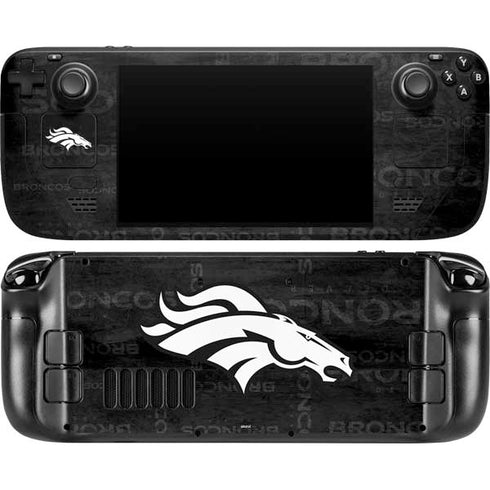 NFL Denver Broncos Black & White Steam Deck Handheld Gaming Computer OLED Skin