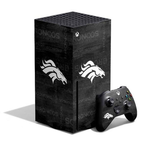 NFL Denver Broncos Black & White Xbox Series X Bundle Skin