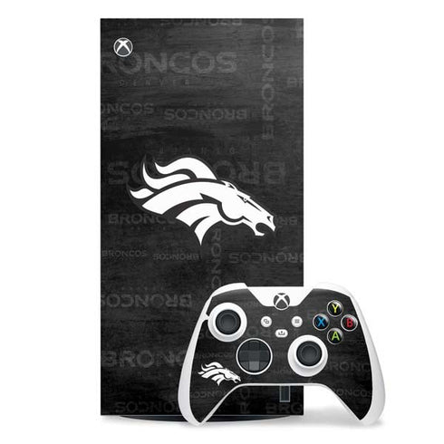 NFL Denver Broncos Black & White Xbox Series X Skins