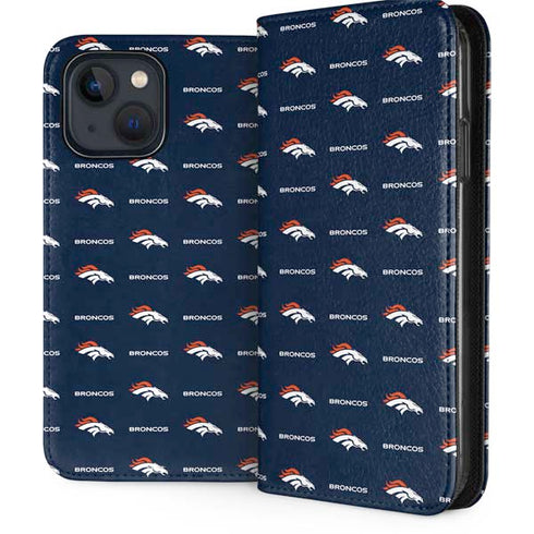NFL Denver Broncos Blitz Series iPhone 15 Plus Folio Case