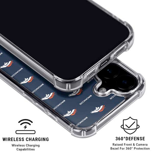 NFL Denver Broncos Blitz Series iPhone 16 Plus Clear Case