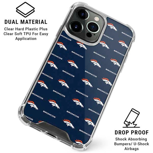 NFL Denver Broncos Blitz Series iPhone 16 Pro Clear Case