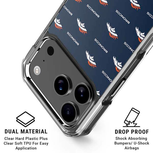 NFL Denver Broncos Blitz Series iPhone 18 Pro Clear Case