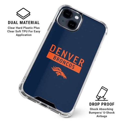 NFL Denver Broncos Blue Performance Series iPhone 15 Clear Case