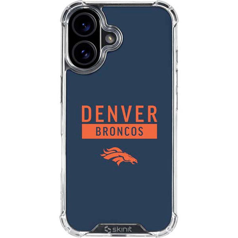 NFL Denver Broncos Blue Performance Series iPhone 16 Plus Clear Case