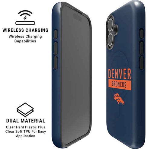 NFL Denver Broncos Blue Performance Series iPhone 16 Plus Magsafe Impact Case