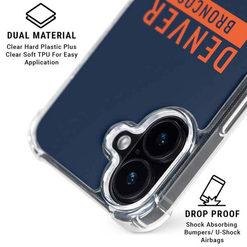 NFL Denver Broncos Blue Performance Series iPhone 17 Clear Case