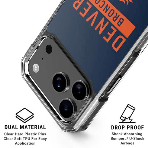 NFL Denver Broncos Blue Performance Series iPhone 18 Pro Clear Case