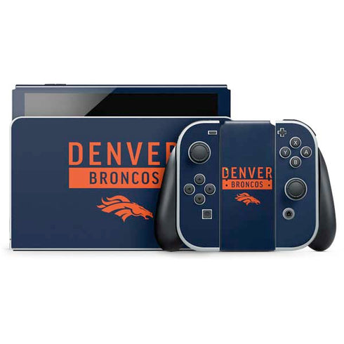 NFL Denver Broncos Blue Performance Series Nintendo Skins